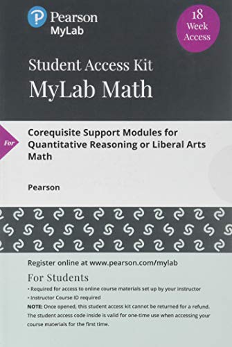 Book MyLab Math -- 18 Week Standalone Access Card -- for Corequisite Support Modules for Quantitative Reasoning or Liberal Arts Math free