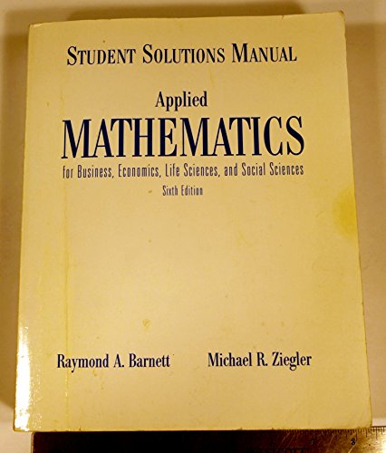 Book Applied Mathematics: Student Solution Manual free