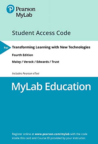 Book MyLab Education with Pearson eText -- Access Card -- for Transforming Learning with New Technologies free