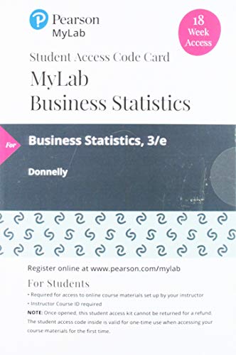 Book MyLab Statistics with Pearson eText -- 18 Week Standalone Access Card -- for Business Statistics free