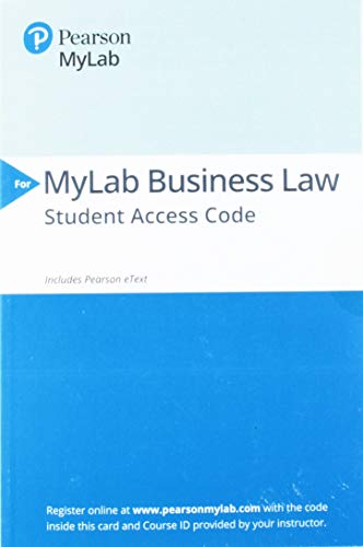 Book 2019 MyLab Business Law with Pearson eText -- Access Card -- for Business Law free