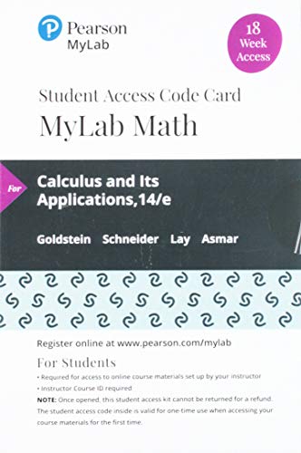Book MyLab Math with Pearson eText -- 18 Week Standalone Access Card -- for Calculus & Its Applications free