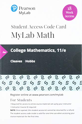 Book MyLab Math with Pearson eText -- 18 Week Standalone Access Card -- for College Mathematics for Trades and Technologies free
