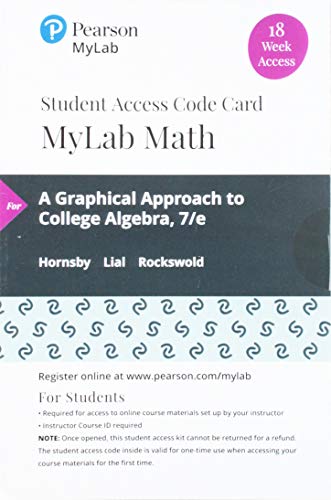 Book MyLab Math with Pearson eText -- 18 Week Standalone Access Card -- for A Graphical Approach to College Algebra free