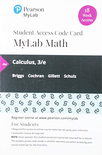 Book MyLab Math with Pearson eText -- 18 Week Standalone Access Card -- for Calculus free