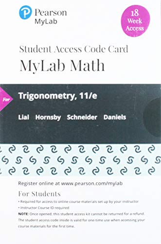 Book MyLab Math with Pearson eText -- 18 Week Standalone Access Card -- for Trigonometry free