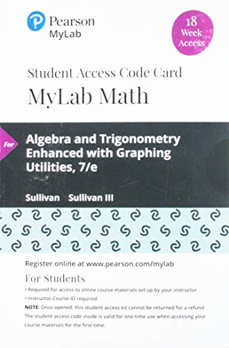 Book MyLab Math with Pearson eText -- 18 Week Standalone Access Card -- for Algebra and Trigonometry Enhanced with Graphing Utilities free