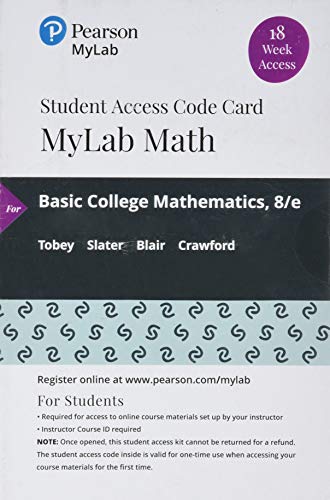 Book MyLab Math with Pearson eText -- 18 Week Standalone Access Card -- for Basic College Mathematics free