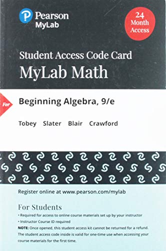 Book MyLab Math with Pearson eText -- 24 Month Standalone Access Card -- for Beginning Algebra free