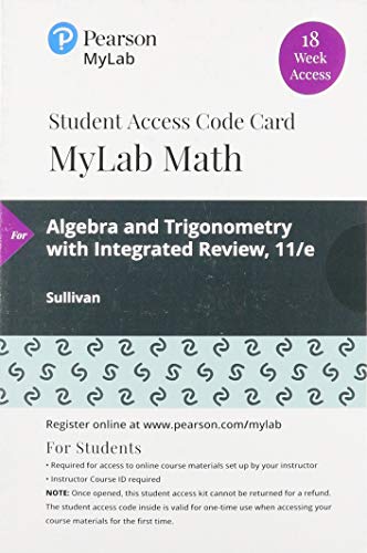 Book MyLab Math with Pearson eText -- 18 Week Standalone Access Card -- for Algebra and Trigonometry free