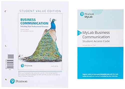 Book Business Communication: Polishing Your Professional Presence, Student Value Edition + 2019 MyLab Business Communication with Pearson eText -- Access Card Package free
