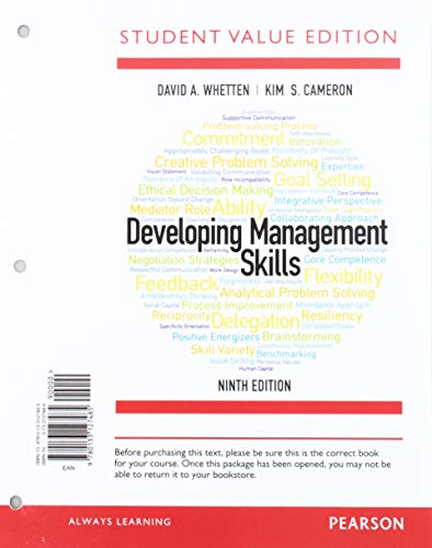 Book Developing Management Skills, Student Value Edition + 2019 MyLab Management with Pearson eText -- Access Card Package free