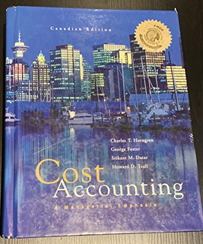 Book Cost Accounting - A Managerial Emphasis: First Canadian Edition free
