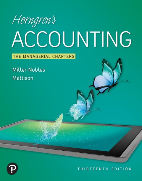 Book Horngren's Accounting, The Managerial Chapters free