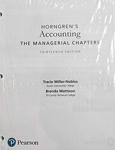 Book Horngren's Accounting, The Managerial Chapters -- Print Offer [Loose-Leaf] free