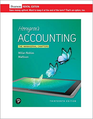 Book Horngren's Accounting: The Managerial Chapters 13th Edition free