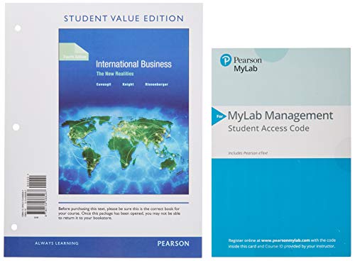 Book International Business, Student Value Edition + 2019 MyLab Management with Pearson eText -- Access Card Package free