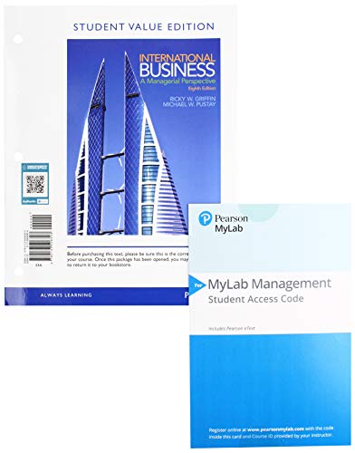 Book International Business, Student Value Edition + 2019 MyLab Management with Pearson eText -- Access Card Package free