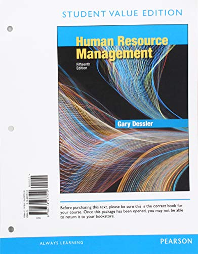 Book Human Resource Management, Student Value Edition + 2019 MyLab Management with Pearson eText -- Access Card Package free