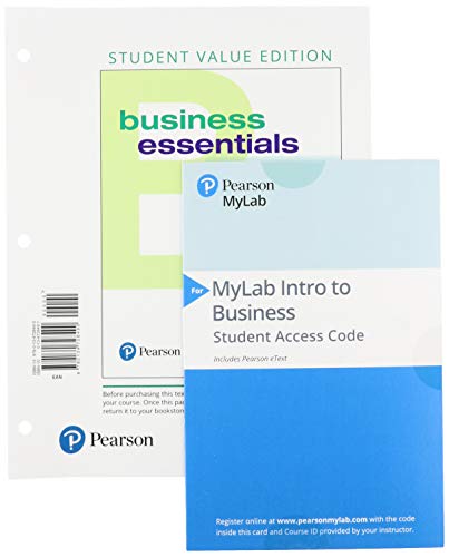 Book Business Essentials, Student Value Edition + 2019 MyLab Intro to Business with Pearson eText -- Access Card Package free