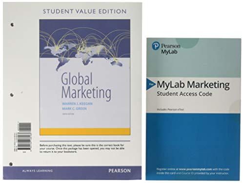 Book Global Marketing, Student Value Edition + 2019 MyLab Marketing with Pearson eText -- Access Card Package free