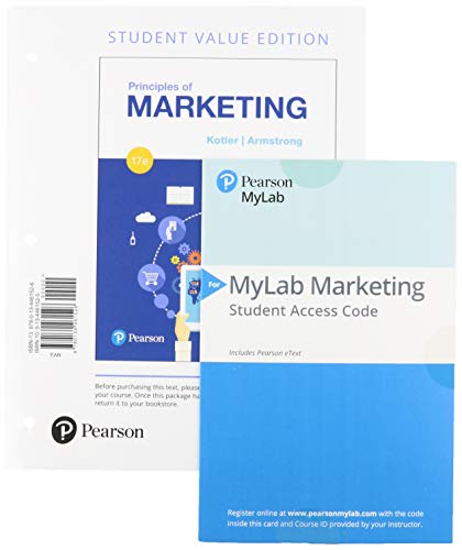 Book Principles of Marketing, Student Value Edition + 2019 MyLab Marketing with Pearson eText -- Access Card Package free