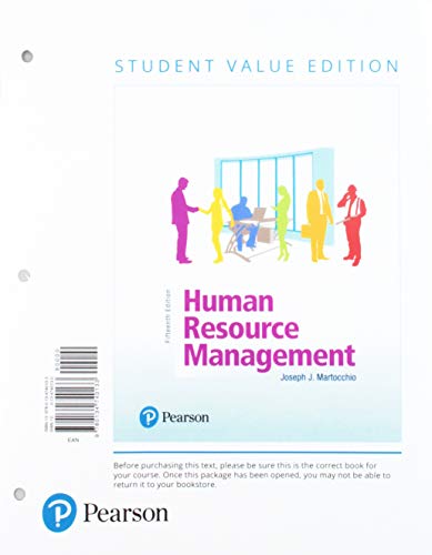 Book Human Resource Management, Student Value Edition + 2019 MyLab Management with Pearson eText -- Access Card Package free