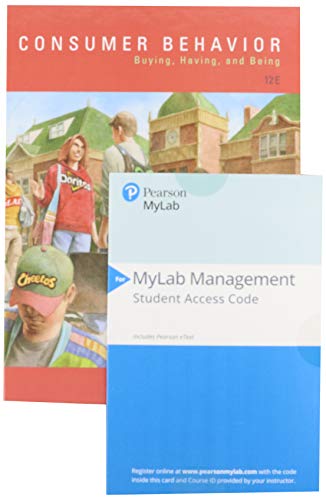 Book Consumer Behavior Plus 2019 MyLab Marketing with Pearson eText -- Access Card Package free