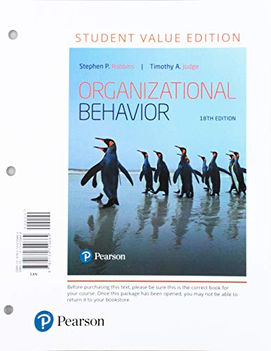 Book Organizational Behavior, Student Value Edition + 2019 MyLab Management with Pearson eText -- Access Card Package free