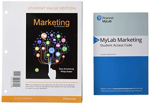 Book Marketing: An Introduction, Student Value Edition + 2019 MyLab Marketing with Pearson eText -- Access Card Package free