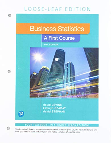 Book Business Statistics: A First Course, Loose-Leaf Edition Plus MyLab Statistics with Pearson eText - 18-Week Access Card Package free