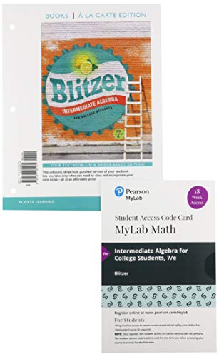 Book Intermediate Algebra for College Students, Loose-Leaf Edition Plus MyLab Math with Pearson eText -- 18 Week Access Card Package, 7e free
