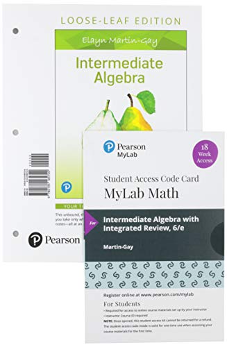 Book Intermediate Algebra, Loose-Leaf Edition Plus MyLab Math with Pearson eText -- 18 Week Access Card Package free