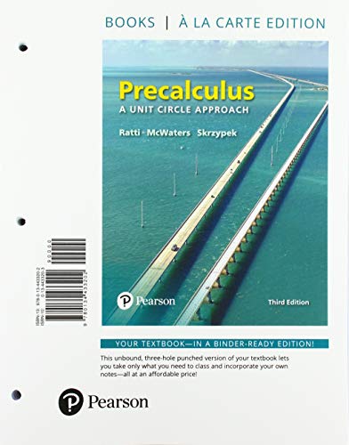 Book Precalculus: A Unit Circle Approach with Integrated Review, Loose-Leaf Edition Plus MyLab Math with Pearson eText -- 18 Week Access Card Package free