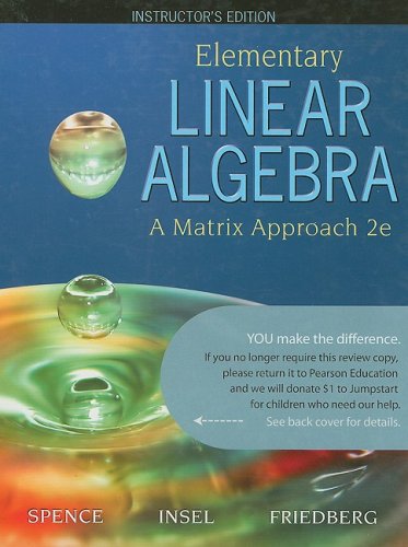 Book Elementary Linear Algebra: A Matrix Approach; Instructor's Edition free
