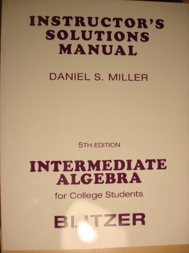 Book Instructor's Solutions Manual Intermediate Algebra for College Students 5th Edition Blitzer free