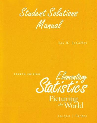 Book Student Solutions Manual for Elementary Statistics: Picturing the World free