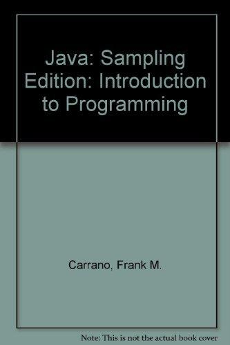 Book Java: Introduction to Problem Solving and Programming (5th Sampling Edition) free