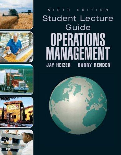 Book Student Lecture Guide Operations Management, 9th Edition free