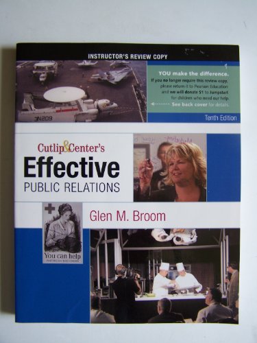 Book Cutlip & Center's Effective Public Relations Tenth Edition free