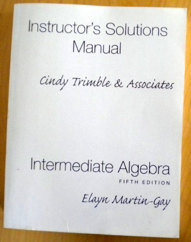 Book Intermediate Algebra Fifth Edition - Instructor's Solution Manual free