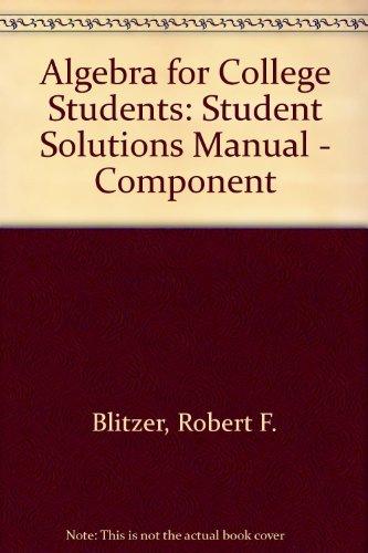 Book Algebra for College Students: Student Solutions Manual, 6th Edition free