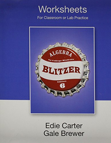 Book Worksheets for Algebra for College Students free