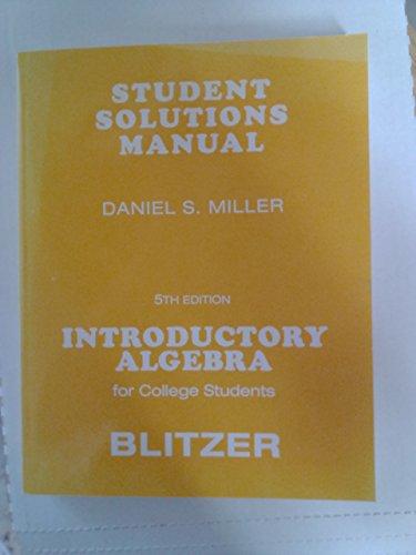 Book Student Solutions Manual  for Introductory Algebra for College Students free