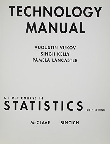Book Technology Manual For A First Course In Statistics free