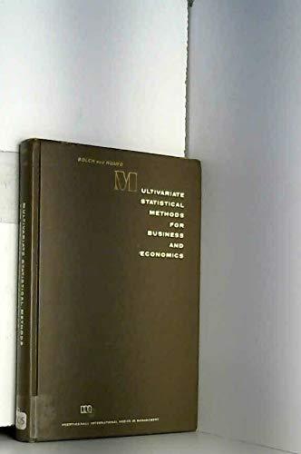 Book Multivariate statistical methods for business and economics (Prentice-Hall international series in management) free