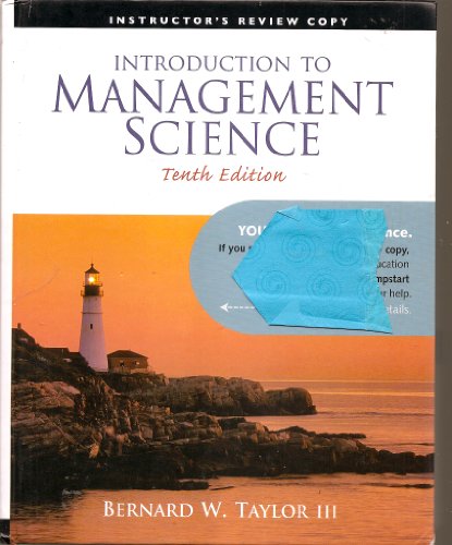 Book Introduction to Management Science Instructor's Review Copy free