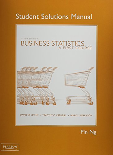 Book Student Solutions Manual for Business Statistics: A First Course free