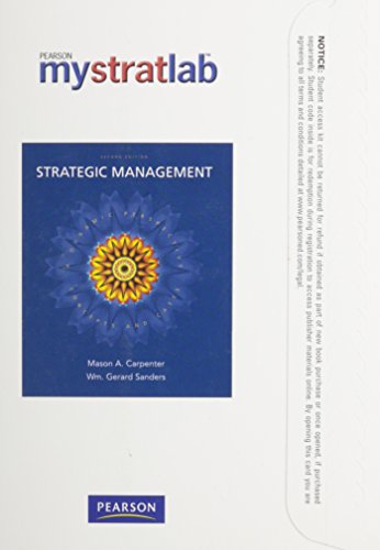 Book Strategic Management Mymanagementlab + E-book Student Access Code Card free