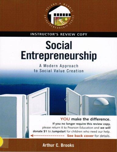 Book Social Entrepreneurship: A Modern Approach to Social Value Creation/Instructor's Review Copy free